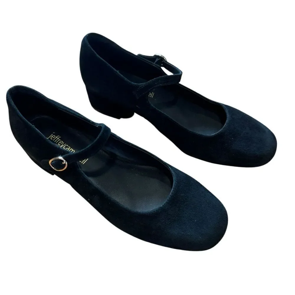 Revolve Jeffrey Campbell Suede Velvet Leather Mary Jane